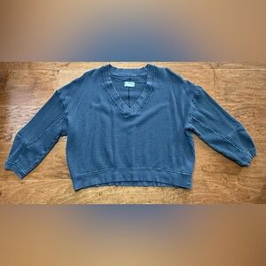 Free People We The Free Ricky Thermal Top Black Size M NWOT